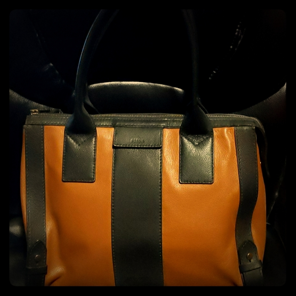 Fossil Gwen Color Block Satchel
